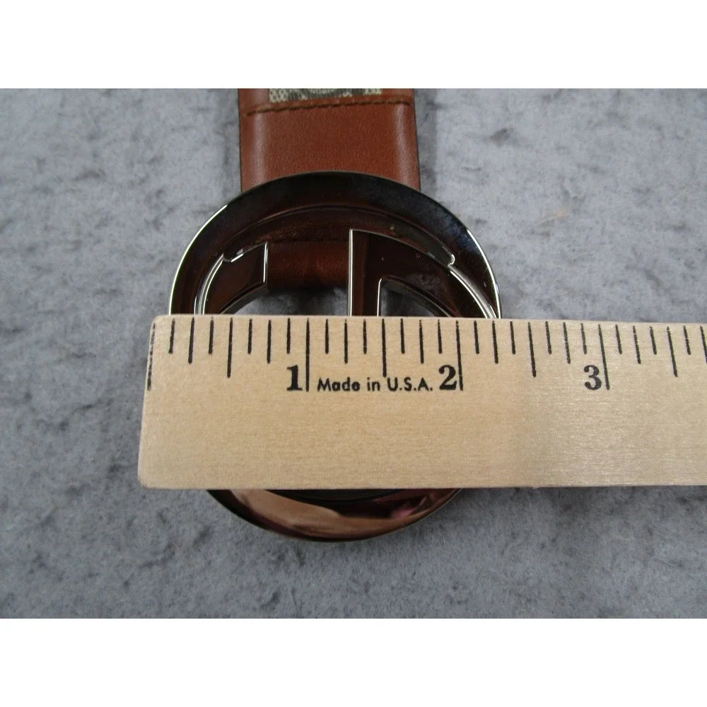 Gucci Interlocking G Belt GG Supreme Canvas Brown Leather 142930 Size 110/44